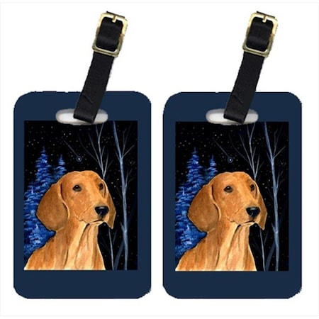 Carolines Treasures Carolines Treasures SS8379BT Starry Night Dachshund Luggage Tags - Pair Of 2 SS8379BT